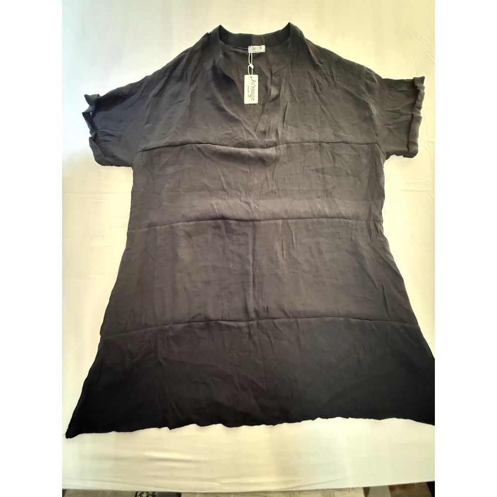 Women's A'Image Black Short Sleeve Dress/Cover Up With Pockets Size Size XXL